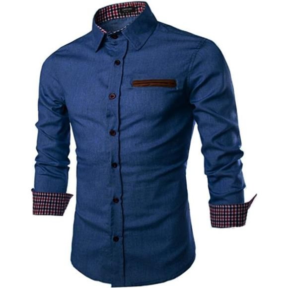 Men's Casual Dress Shirt Button Down Shirts Type 01 Sky Blue